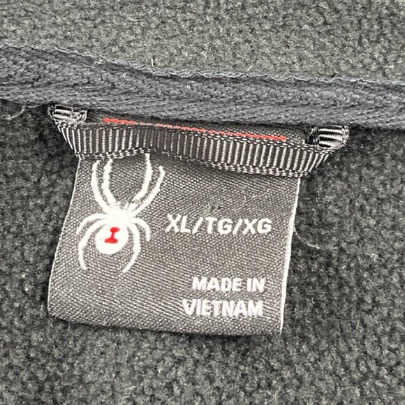 Spyder Mens XL Black Quarter-Zip Hoodie With Kangaroo Pocket 72b - Picture 3 of 10